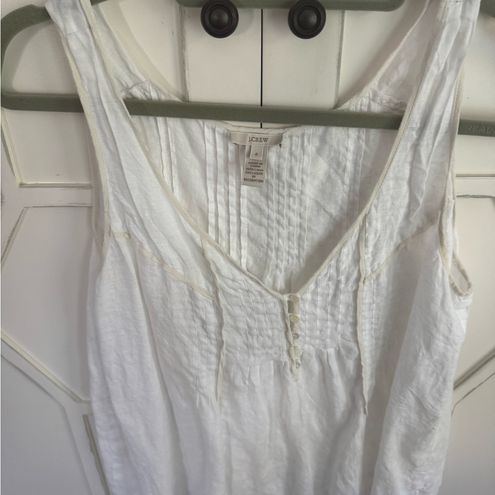 J. Crew Women's White Sleeveless Top